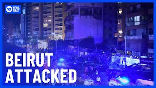 Israeli Airstrike Hits Beirut in First City Limit Attack10 News First [upl. by Divod]