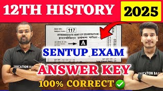 12th History Answer Key  Bihar Board Sentup Exam  History Class 12 Question Paper [upl. by Fredette690]