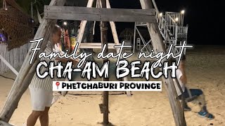 CHAAM BEACH AT NIGHT  Family Date Phetchaburi Province Thailand [upl. by Thomasa142]