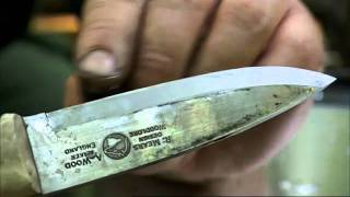 Ray Mears  How to sharpen a knife at camp Bushcraft Survival [upl. by Nnazil993]