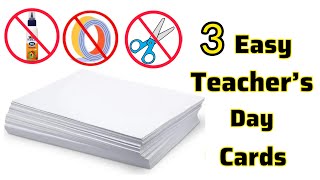 3 DIY Teachers Day Card Idea Teachers Day Gift idea Greeting Card For Teacher White paper craft [upl. by Karly]