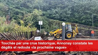 Touchée par une crue historique Annonay constate les dégâts et redoute «la prochaine vague» [upl. by Acinnod265]