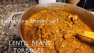 How to cook beans Torbogee using Lentil beans  Liberian food  Allhandson Charlotte [upl. by Aicnerolf]