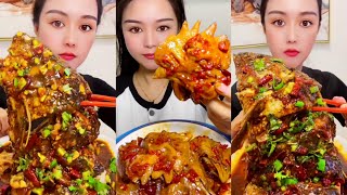 Eating Spicy Big Fish Fry Mukbang  Eating Fish Curry  Chicken Head Curry  ASMR eating videos [upl. by Toma94]