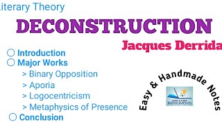 DECONSTRUCTION concept  Jacques Derrida Huis major works terms  zyni study instruments [upl. by Ayo]