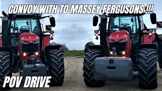 POV Convoy w Massey Ferguson 7722s DynaVT amp MF 7726s DynaVT [upl. by Creamer]