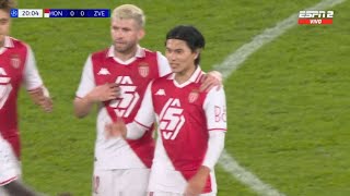 But de Takumi Minamino  AS Monaco contre CrvenaZvezda 51  Ligue des champions 2425 [upl. by Faxan]