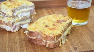 Croque Monsieur Sandwich  Baked Ham amp Cheese Sandwich with Bechamel Sauce [upl. by Benkley]