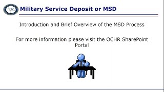 Military Service Deposit MSD Overview [upl. by Dihahs]