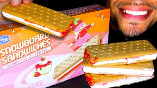 ASMR ICE CREAM SANDWICH STRAWBERRY CHEESECAKE PARTY EATING TALKING REVIEW MUKBANG JERRY CANDY ASMR [upl. by Mahgem]