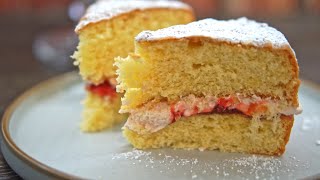 Classic Victoria Sandwich Sponge Cake  revisited [upl. by Fleischer]