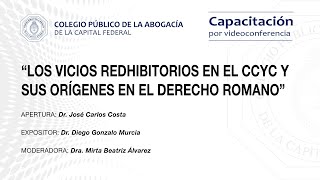 quotLos vicios redhibitorios en el CCYC y sus orígenes en el Derecho Romanoquot [upl. by Rosse]