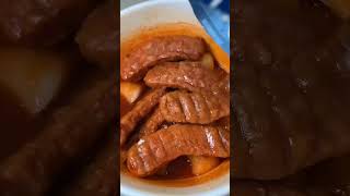 cheese tteokbokki with frank sausage asmr koreanfood [upl. by Estis]