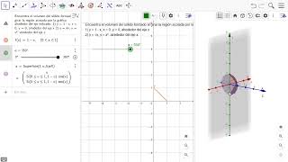 Volumen por el Método de discos con Geogebra  Ejercicio 1 [upl. by Ilyak]