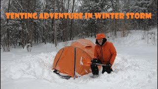 Tenting Adventure in Winter Storm [upl. by Warp216]