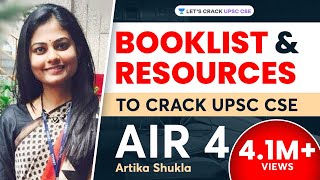 Booklist for UPSC CSE IAS Preparation 2018 by UPSC Topper AIR 4 Artika Shukla [upl. by Christos206]