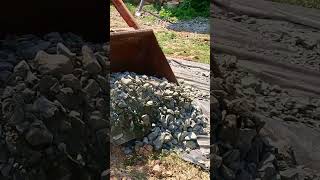 How to spread 30 Tons of crushed stone for driveway  Crafty Lab Homestead 60 year old Tractor [upl. by Arvo]