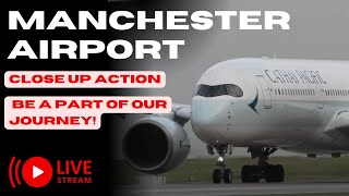 🔴Manchester Airport Live  Early Close up Arrivals amp Departures [upl. by Anastasie]