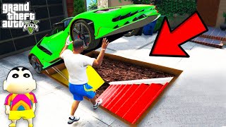 Franklin Found SECRET LUXURY ROOM Under Franklins Car in GTA 5  SHINCHAN and CHOP [upl. by Zaremski269]