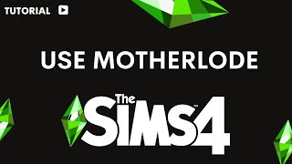 How to use motherlode in Sims 4 PS4 [upl. by Villiers663]