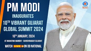 PM Modi Inaugurates 10th Vibrant Gujarat Global Summit 2024 at Mahatma Mandir Gandhinagar Gujarat [upl. by Ayatnohs508]