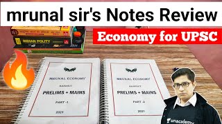 Mrunal Sir 2024 economy Handout Review  Best Economy Book for UPSC  Mrunal Sir Notes  How to buy [upl. by Brittne]