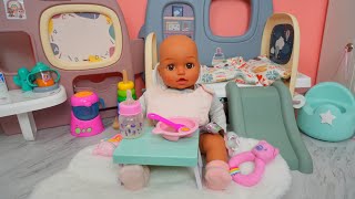 Baby Annabell doll Morning Routine and feeding and changing [upl. by Melena]