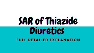 SAR of Thiazide Diuretics  Diuretics  Medicinal Chemistry [upl. by Mickie]