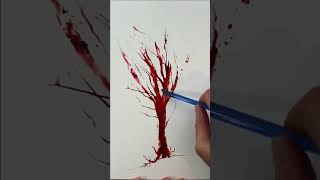 Quick and easy winter tree sketch using Colourcraft Brusho [upl. by Ainnet126]