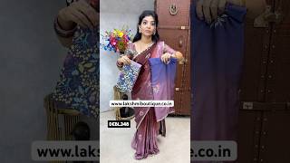 ✨Rs1099 ✨wwwlakshmiboutiquecoin “ ✨Velvette chiffon  designer saree with Concept blouse [upl. by Brier304]