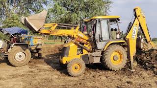 JCB 3dx eco Xpart Loading Mud In John Deere 5038 D VS Eicher 380 Tractors [upl. by Svend253]