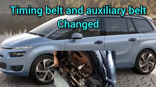 CITROEN PICASSO TIMING BELT AND AUXILIARY BELTS CHANGE 👍 [upl. by Lathan]