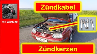 Golf 4 Zündkerzen wechseln 14  Zündkabel wechseln Golf 4  Teil6  Mr Wartung [upl. by Cirnek180]