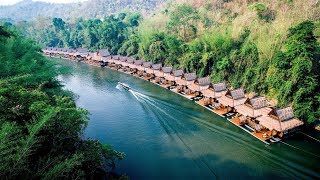 1 Thailand Top Floating Villas in Kanchanaburi Thailand  The FloatHouse River Kwai Resort [upl. by Vivie]