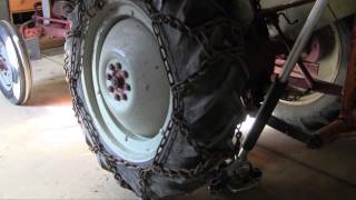 Installing Tire Chains on Ole 27 1953 Ford Jubilee Tractor [upl. by Charmain]