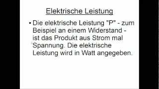 Elektrische Leistung [upl. by Ainslee]