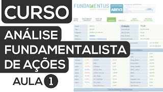 CURSO ANÃLISE FUNDAMENTALISTA DE AÃ‡Ã•ES  BALANÃ‡O PATRIMONIAL  AULA 1 [upl. by Dela476]