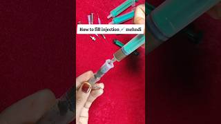 How to make Injection💉Syringe Mehndi Cone injection heena cone mehndi injectionmehndi [upl. by Radbourne]