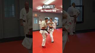 Kyokushin Karate Black vs Brown Belt Sparring fight short shorts shortvideo karate kumite osu [upl. by Enttirb]