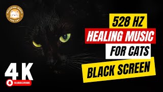 528 Hz Healing Frequency Music for Sick Cats Black Screen 🐱 Relaxing Music for Cat [upl. by Yseulta]