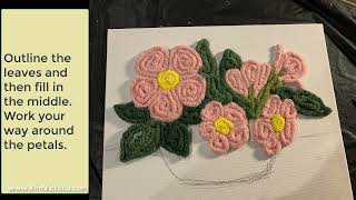 Yarn Painting Floral Still Life demonstration how to paint with yarn slideshow [upl. by Nancy836]