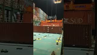 40ft container loading🚢container views viralvideo containership vessel merchantship vlog [upl. by Saum]