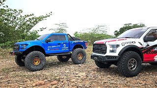 RC Giant Scale 18 FORD RAPTOR F150 amp FORD RAPTOR F150 Cragsman 4x4 Wheels Drive OFFROAD [upl. by Arrim]