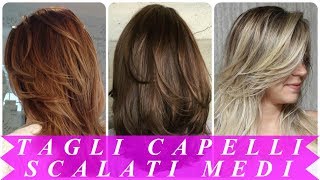 Tendenze pettinature capelli medi scalati 2018 [upl. by Ylhsa638]