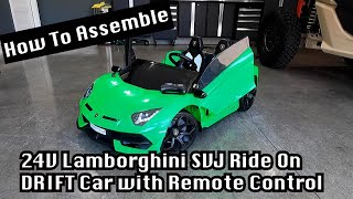 Assembly Instructions For Hollicy 24V Lamborghini SVJ Ride On DRIFT Car with Remote Control [upl. by Ketchum]