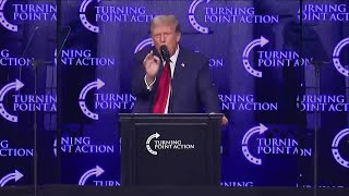 Donald Trump speaks in Detroit at Turning Point event [upl. by Beedon489]