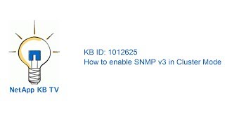 How to enable SNMP v3 in Clustered Data ONTAP [upl. by Simonsen]