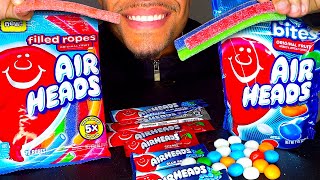 ASMR AIRHEADS CANDY XTREMES BITES SNOWCONES MYSTERY ASSORTED FLAVORS CHEWY EATING SHOW MUKBANG [upl. by Gilmour]