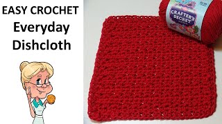 Easy Crochet Everyday Dishcloth Tutorial [upl. by Attenod]