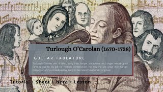 Guitar TAB  Turlough OCarolan  Fanny Power  Tutorial Sheet Lesson iMn [upl. by Belter]